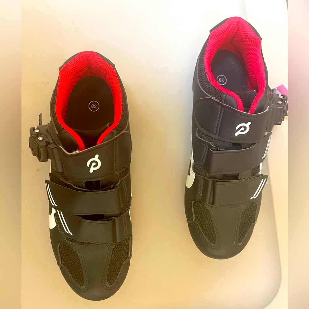 Peloton riding shoes, for peloton stationary bike, size 38, preowned.